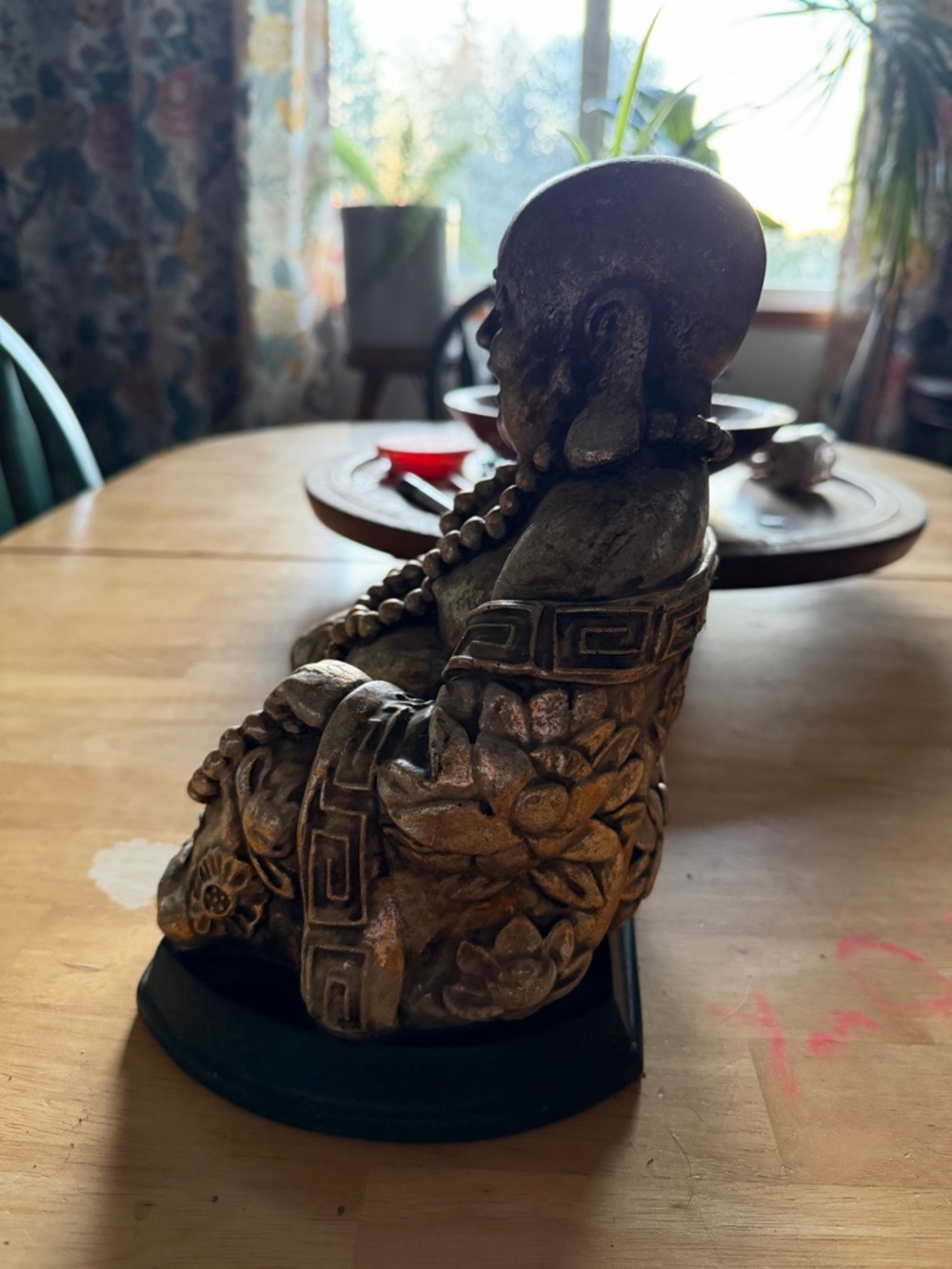 Vintage Gold-Toned resin Laughing Buddha Statue - Picture 2 of 7